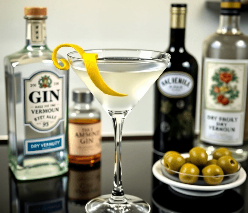 Ingredients Classic Dry Martini Recipe (Gin Based)